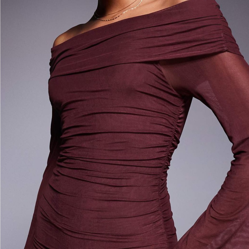 Princess Polly Burgundy Long Sleeve Dress